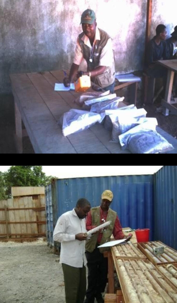 Reviewing of core with F --- Prof. Emmanuel SUH Bature, Cameroon in 2008 Using the identifier to detect